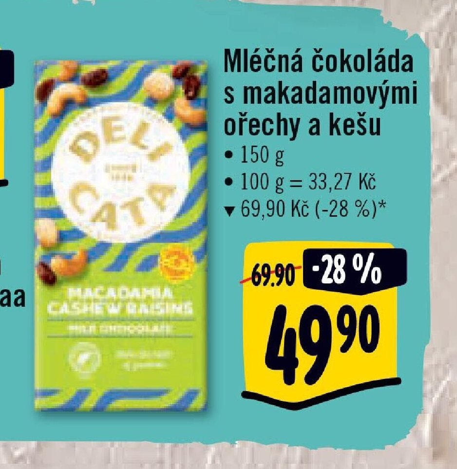 Deli Mléčná čokoláda s makadamovými ořechy a kešu