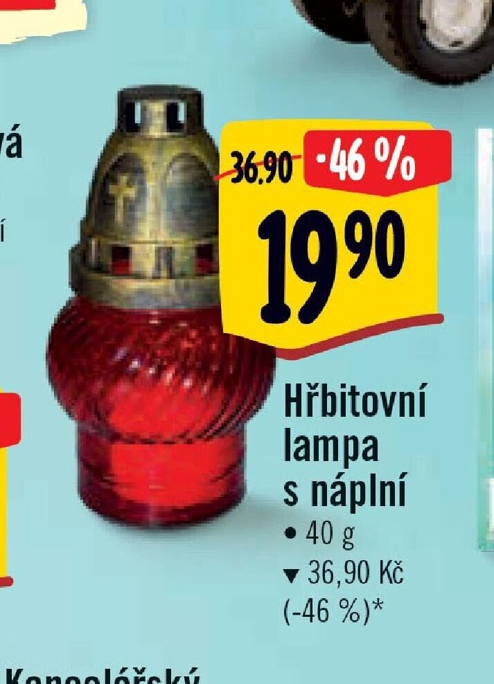 Hřbitovní lampa s náplní