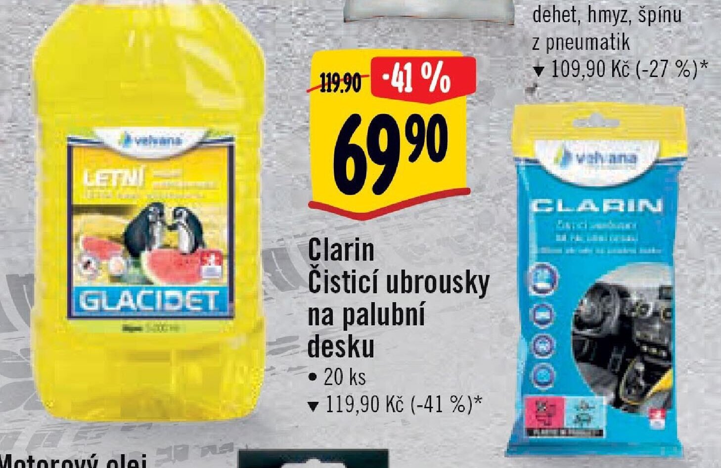 Clarin Čistící ubrousky na palubní desku