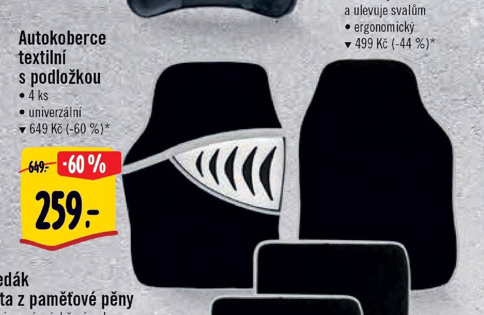 Autokoberce textilní s podložkou