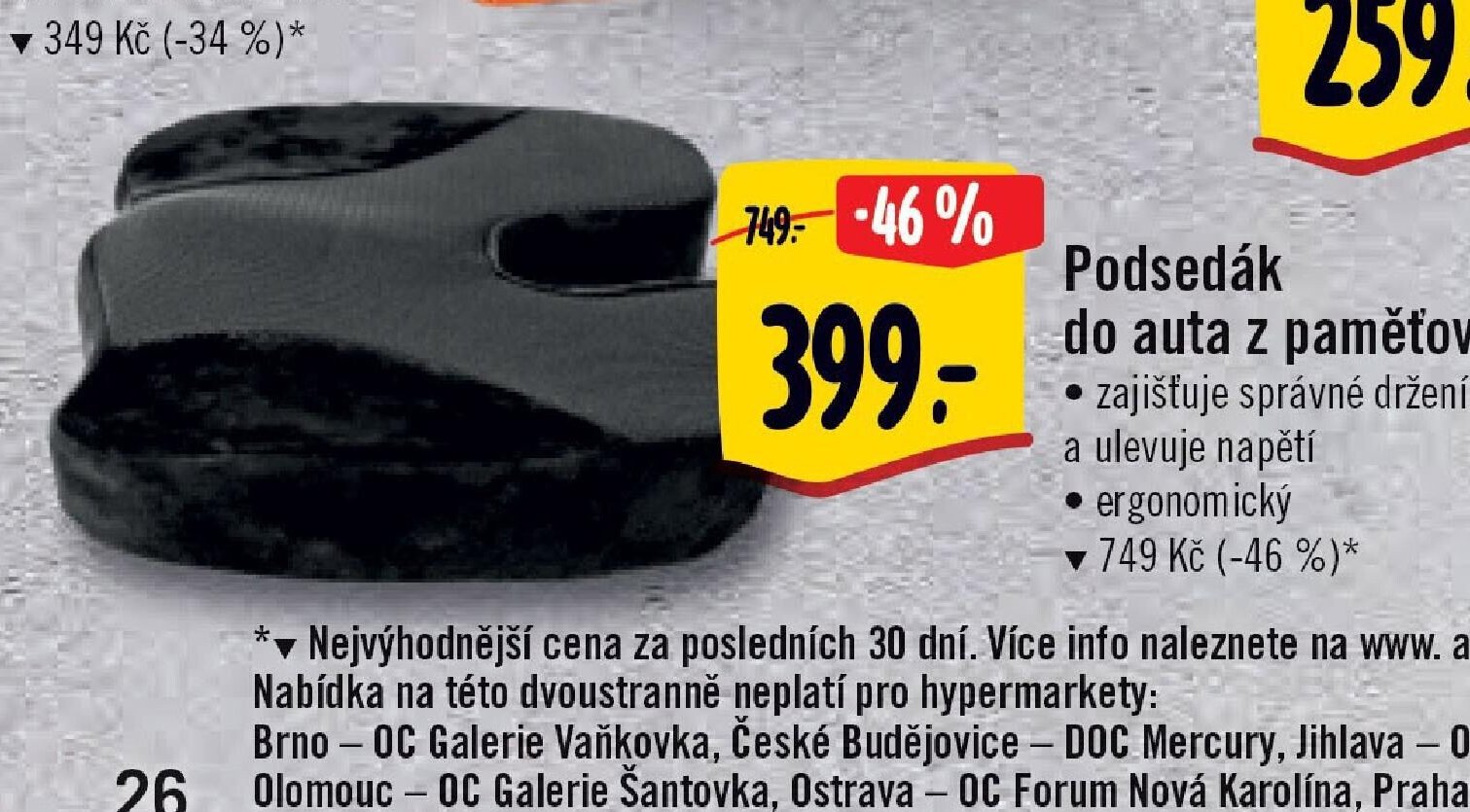 Podsedák do auta z paměťové pěny