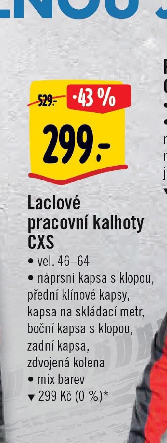 Laclové pracovní kalhoty CXS
