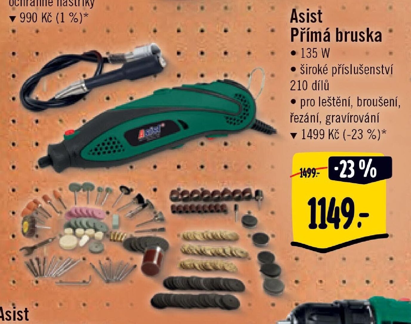 Asist Přímá bruska