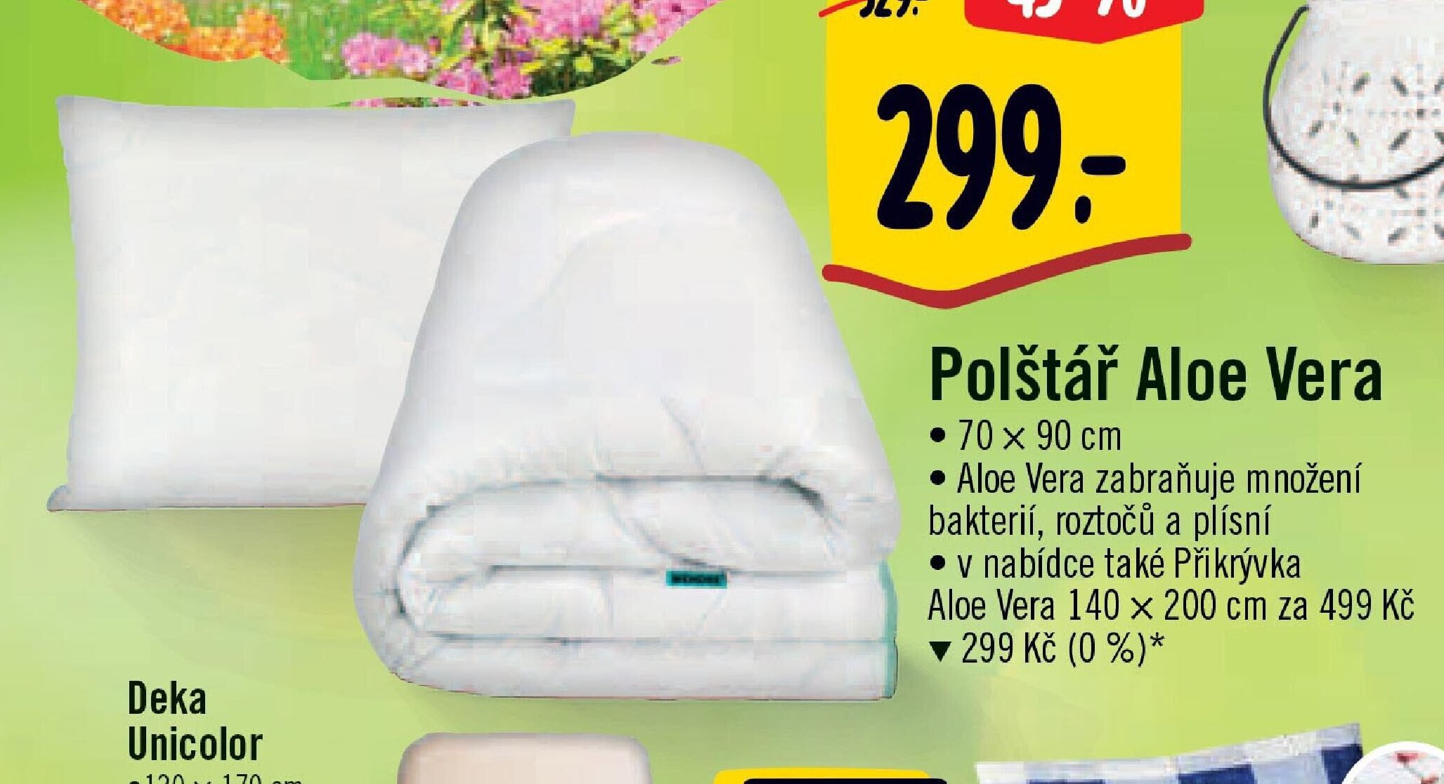 Polštář Aloe Vera