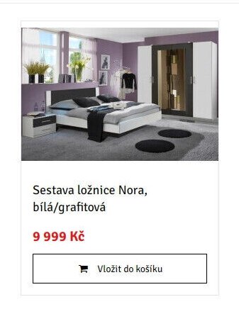 Sestava ložnice Nora, bílá/grafitová - ASKO akcniletaky.com