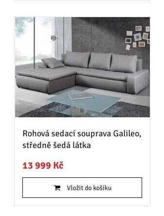 Rohová sedací souprava Galileo, středně šedá látka - ASKO akcniletaky.com