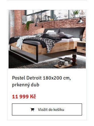 Postel Detroit 180x200 cm, prkenný dub - ASKO akcniletaky.com