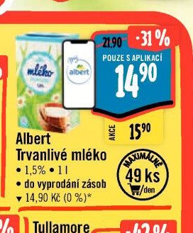 Albert trvanlivé mléko