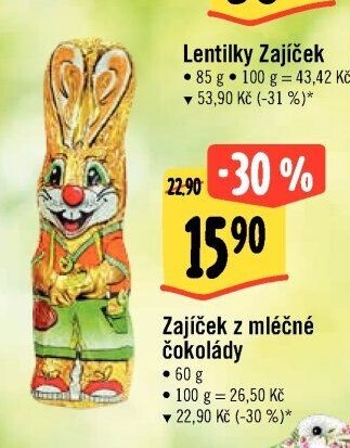 Zajíček z mléčné čokolády