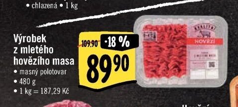 Výrobek z mletého hovězího masa