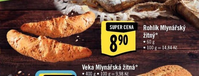 Rohlík Mlynářský žitný