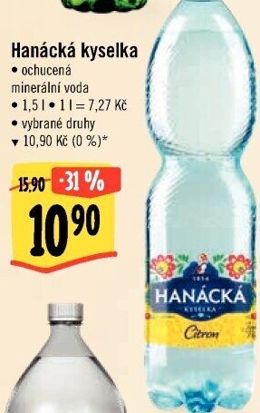 Ochucená voda Hanáckákyselka