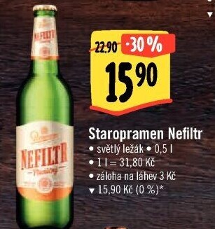 Pivo plné světlé pšeničné nefiltrované 12° Staropramen