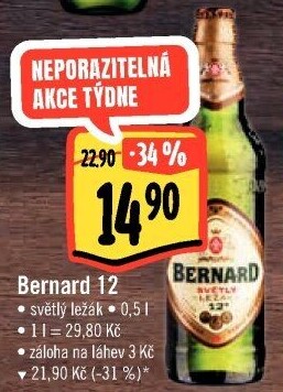 Pivo světlý ležák 12° Bernard