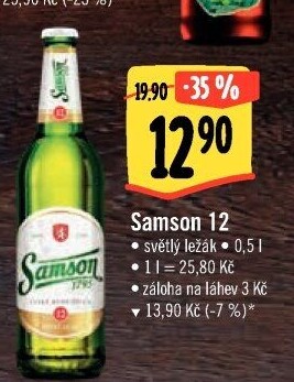 Pivo světlý ležák 12° Samson