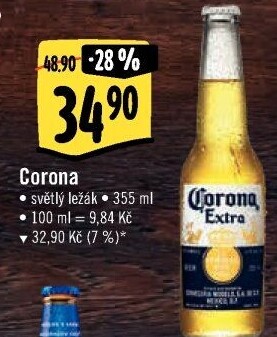 Pivo světlý ležák Corona Extra