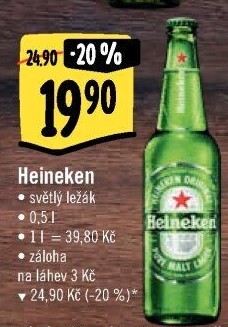 Pivo světlý ležák Heineken