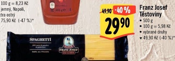 Těstoviny semolinové Exclusive Franz Josef Kaiser