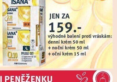 Isana výhodné balení proti vráskám: denní krém 50 ml + noční krém 50 ml + oční krém 15 ml