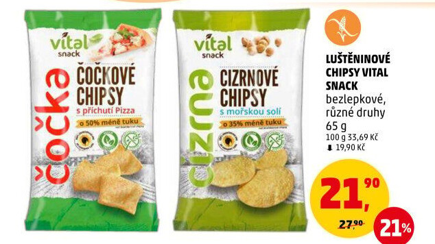 Chipsy bez lepku Vital snack