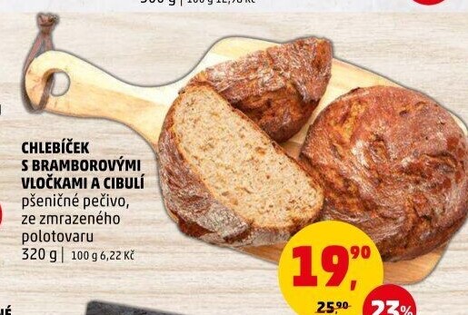 Chléb s bramborovými vločkami a cibulí