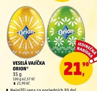 Čokoládové vajíčko Orion