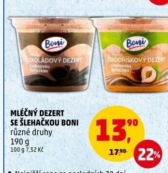 Dezert mléčný se šlehačkou Boni