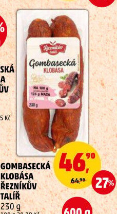 Gombasecká klobása Řezníkův talíř