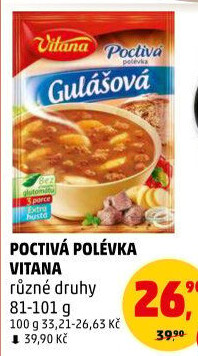 Instantní polévky Poctivá polévka Vitana