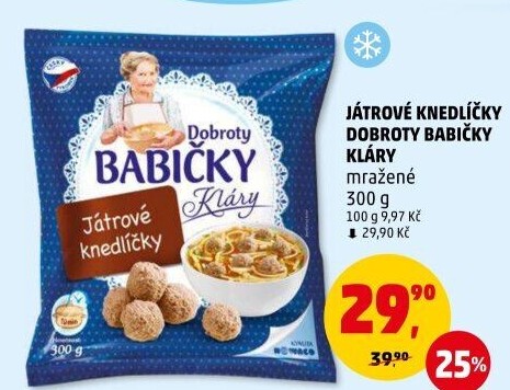 Knedlíčky játrové mražené Dobroty Babičky Kláry