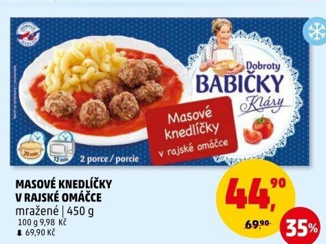 Knedlíčky masové v rajské omáčce mražené Dobroty babičky Kláry
