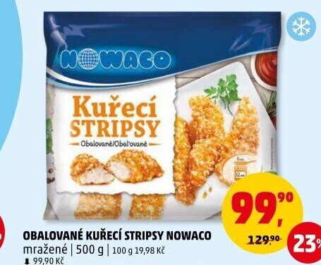 Kuřecí stripsy mražené Nowaco