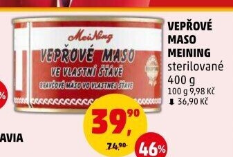 Maso vepřové ve vlastní šťávě Meining