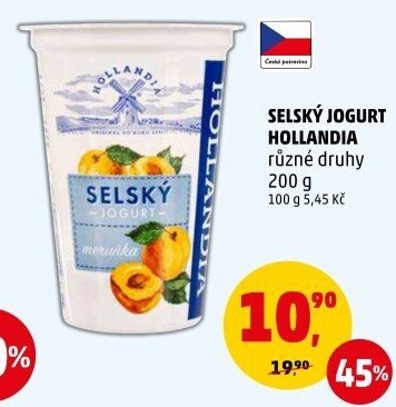 Ochucený jogurt selský Hollandia