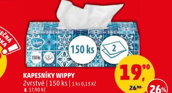 Papírové kapesníčky 2vrstvé Wippy - box