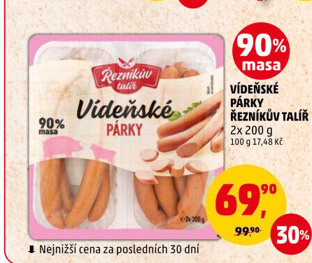 Párky vídeňské Řezníkův talíř