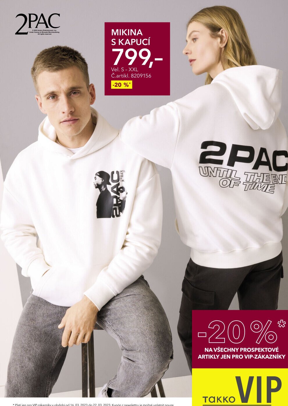 Mikina s kapucí 2PAC