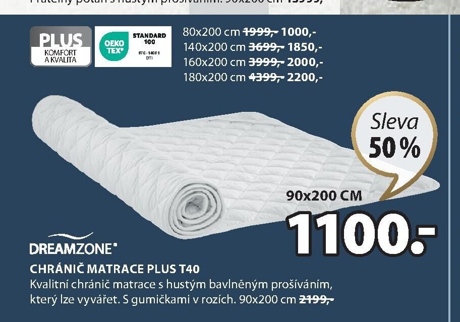 CHRÁNIČ MATRACE PLUS T40 - Jysk akcniletaky.com