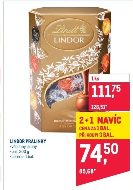 Bonboniéra Pralinky Lindor Lindt