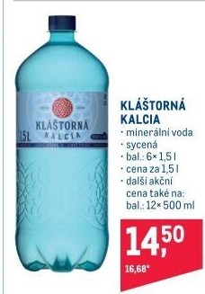 Minerální voda kalcia Kláštorná