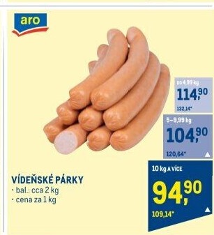 Párky vídeňské Aro