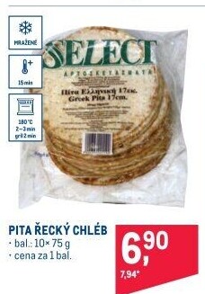 Pita chléb mražený Select