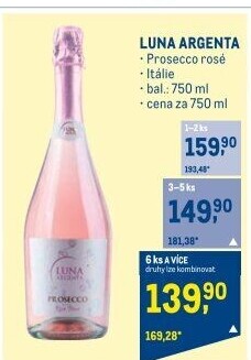 Prosecco rosé Luna Argenta