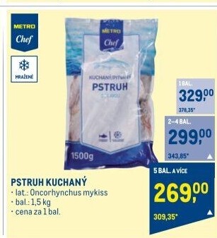 Pstruh kuchaný mražený Metro Chef