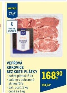 Vepřová krkovice bez kosti Metro Chef