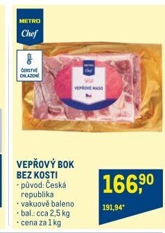 Vepřový bok bez kosti Metro Chef