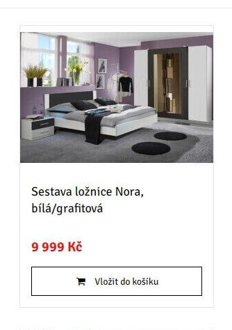Sestava ložnice Nora, bílá/grafitová - ASKO akcniletaky.com