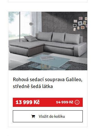 Rohová sedací souprava Galileo, středně šedá látka - ASKO akcniletaky.com
