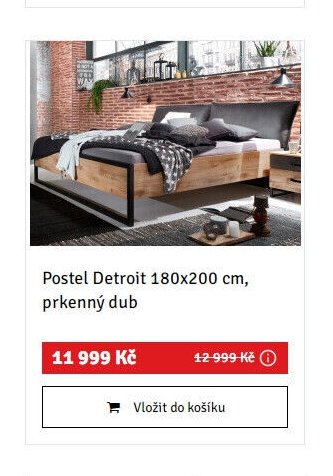 Postel Detroit 180x200 cm, prkenný dub - ASKO akcniletaky.com