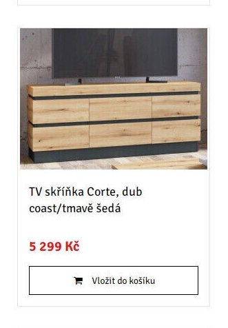 TV skříňka Corte, dub coast/tmavě šedá - ASKO akcniletaky.com